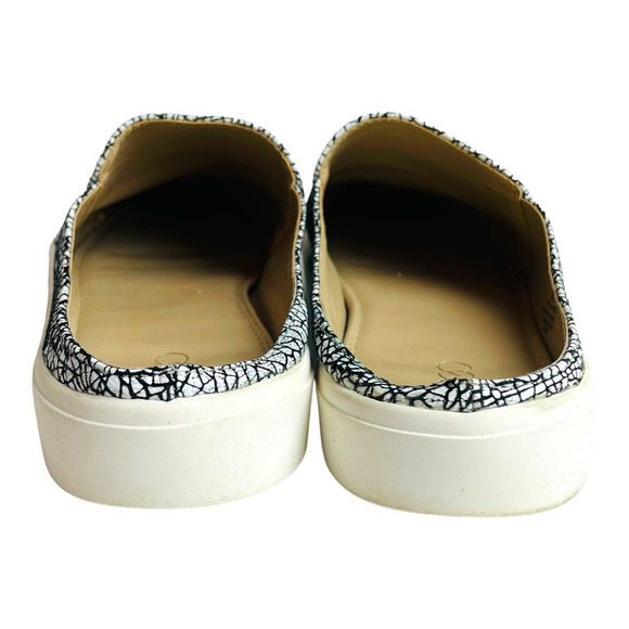 🍀LOGO Lori Goldstein Women's Black White Crackle Print Slip On Loafers Size 7 M - Picture 6 of 9